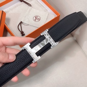 Hermès Clemence автоматический ремень для мужчин из телячьей кожи