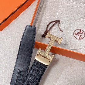 Hermès Clemence автоматический ремень для мужчин из телячьей кожи
