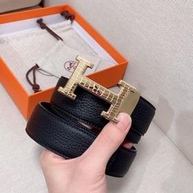Hermès Clemence автоматический ремень для мужчин из телячьей кожи