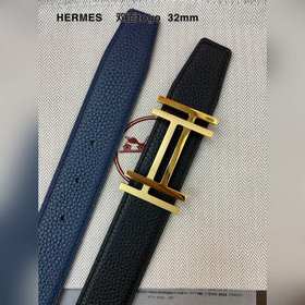 Hermes-H BELT BUCKLE &amp; REVERSIBLE LEATHER STRAP 32 мм, синхро