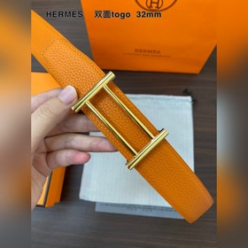 Hermes-H BELT BUCKLE & REVERSIBLE LEATHER STRAP 32 мм, синхро