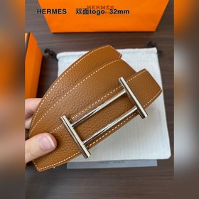 Hermes-H BELT BUCKLE & REVERSIBLE LEATHER STRAP 32 мм, синхро