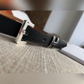 Hermès POP H 15 Женский ремень Ширина 1,5 см ck89 Черный Серебря