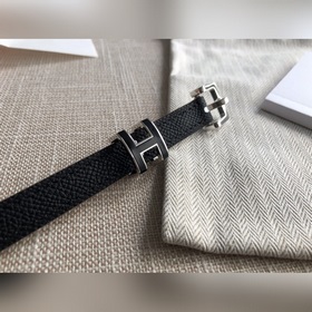 Hermès POP H 15 Женский ремень Ширина 1,5 см ck89 Черный Серебря