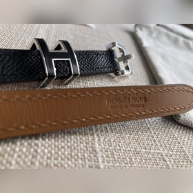 Hermès POP H 15 Женский ремень Ширина 1,5 см ck89 Черный Серебря