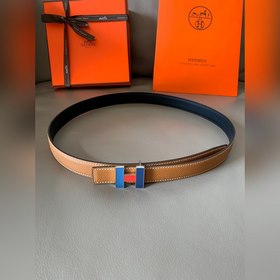 HERMES (Hermès) Женский двусторонний кожаный ремень, ширина 2,4 с