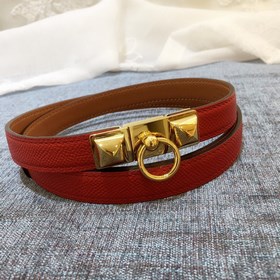 Hermès Женский тонкий ремень из кожи Epsom, ширина 1,7 см, регул