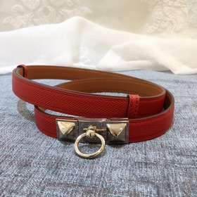 Hermès Женский тонкий ремень из кожи Epsom, ширина 1,7 см, регул