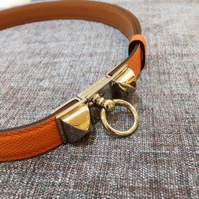 Hermès Женский тонкий ремень из кожи Epsom, ширина 1,7 см, регул