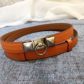Hermès Женский тонкий ремень из кожи Epsom, ширина 1,7 см, регул