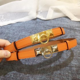 Hermès Женский тонкий ремень из кожи Epsom, ширина 1,7 см, регул