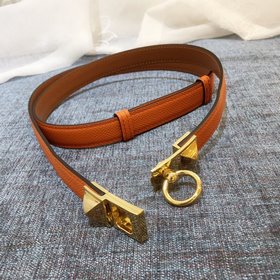 Hermès Женский тонкий ремень из кожи Epsom, ширина 1,7 см, регул