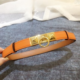 Hermès Женский тонкий ремень из кожи Epsom, ширина 1,7 см, регул