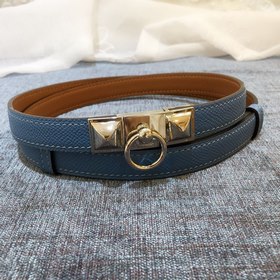 Hermès Женский тонкий ремень из кожи Epsom, ширина 1,7 см, регул