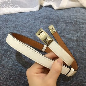Hermès Женский тонкий ремень из кожи Epsom, ширина 1,7 см, регул