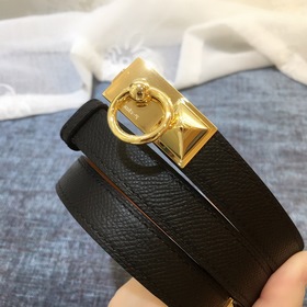 Hermès Женский тонкий ремень из кожи Epsom, ширина 1,7 см, регул