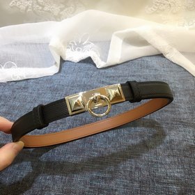 Hermès Женский тонкий ремень из кожи Epsom, ширина 1,7 см, регул