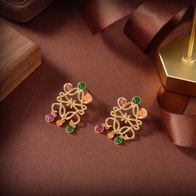 LOEWE Серьги-гвоздики Классический дизайн с логотипом LOEWE Anagr