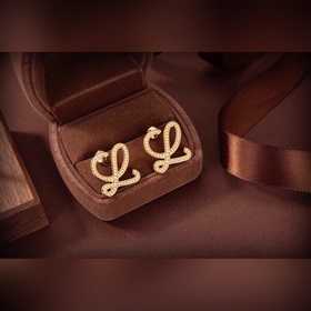LOEWE Серьги-гвоздики Классический дизайн с логотипом LOEWE Anagr