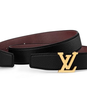 Двусторонний ремень LV Heritage шириной 34 мм из зернистой кожи к