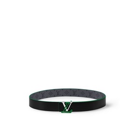 4,0-сантиметровый двусторонний пояс LV Line из ткани Monogram Ecl