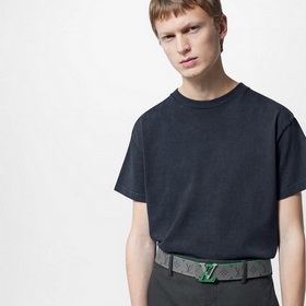 4,0-сантиметровый двусторонний пояс LV Line из ткани Monogram Ecl