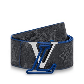 4,0-сантиметровый двусторонний пояс LV Line из ткани Monogram Ecl