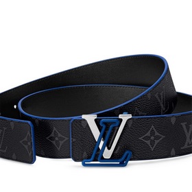 4,0-сантиметровый двусторонний пояс LV Line из ткани Monogram Ecl