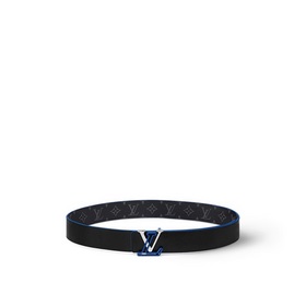 4,0-сантиметровый двусторонний пояс LV Line из ткани Monogram Ecl