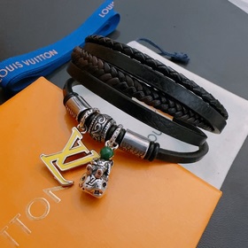 Высококачественный кожаный браслет LV Louis Vuitton, оригинальная