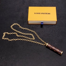 23 Новая модель LV Louis Vuitton длинное кожаное колье с текстуро
