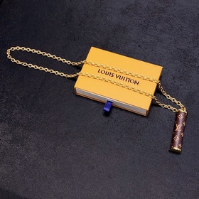 23 Новая модель LV Louis Vuitton длинное кожаное колье с текстуро