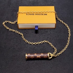 23 Новая модель LV Louis Vuitton длинное кожаное колье с текстуро
