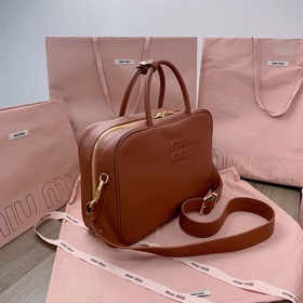 Коричневый 5BB117 Новая версия： новая сумка MiuMiu из высококачес