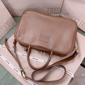 Коричневый 5BB117 Новая версия： новая сумка MiuMiu из высококачес