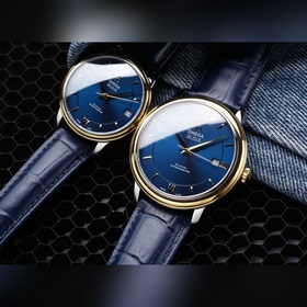 Серия Omega Seamaster - часы для пар. Подлинная форма, надписи со