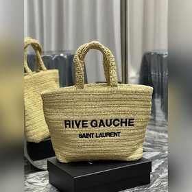 Абрикосовый  RIVE GAUCHE сумка из рафи-тростника! Исключительно