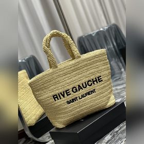 Абрикосовый  RIVE GAUCHE сумка из рафи-тростника! Исключительно