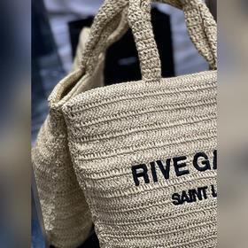 Абрикосовый  RIVE GAUCHE сумка из рафи-тростника! Исключительно