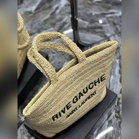 Абрикосовый  RIVE GAUCHE сумка из рафи-тростника! Исключительно