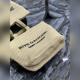 Абрикосовый  RIVE GAUCHE сумка из рафи-тростника! Исключительно