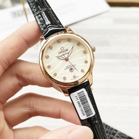 Женские часы Omega с оригинальным импортным кварцевым механизмом,