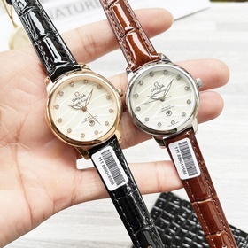 Женские часы Omega с оригинальным импортным кварцевым механизмом,