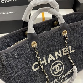 Chanel 22B [Z-версия] Маленькая джинсовая сумка черного цвета для