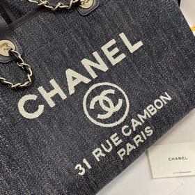 Chanel 22B [Z-версия] Маленькая джинсовая сумка черного цвета для