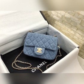 chanel 22C ранний весенний джинсовый металлический шарик CF Полно