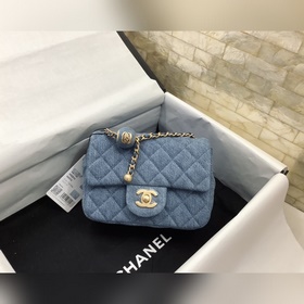 chanel 22C ранний весенний джинсовый металлический шарик CF Полно