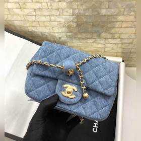 chanel 22C ранний весенний джинсовый металлический шарик CF Полно