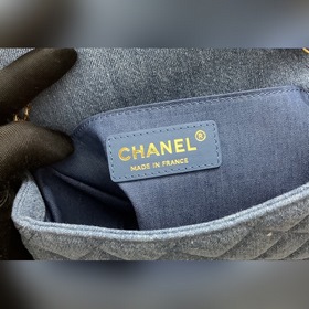chanel 22C ранний весенний джинсовый металлический шарик CF Полно