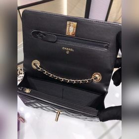 Модная сумка Chanel Woc с цепочкой из кожи ягненка Крышка с засте